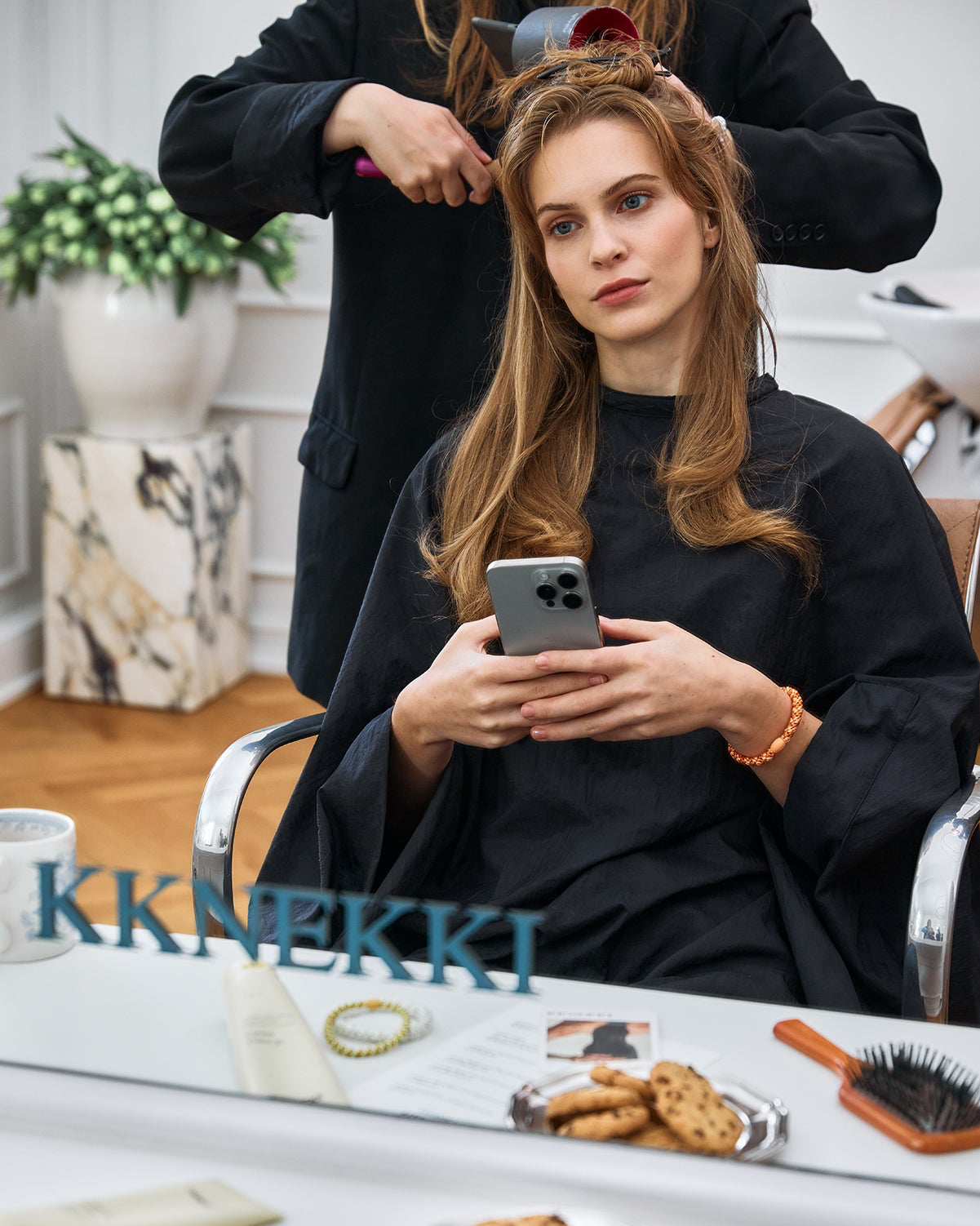 STRIPE FADED ORANGE GLITTER