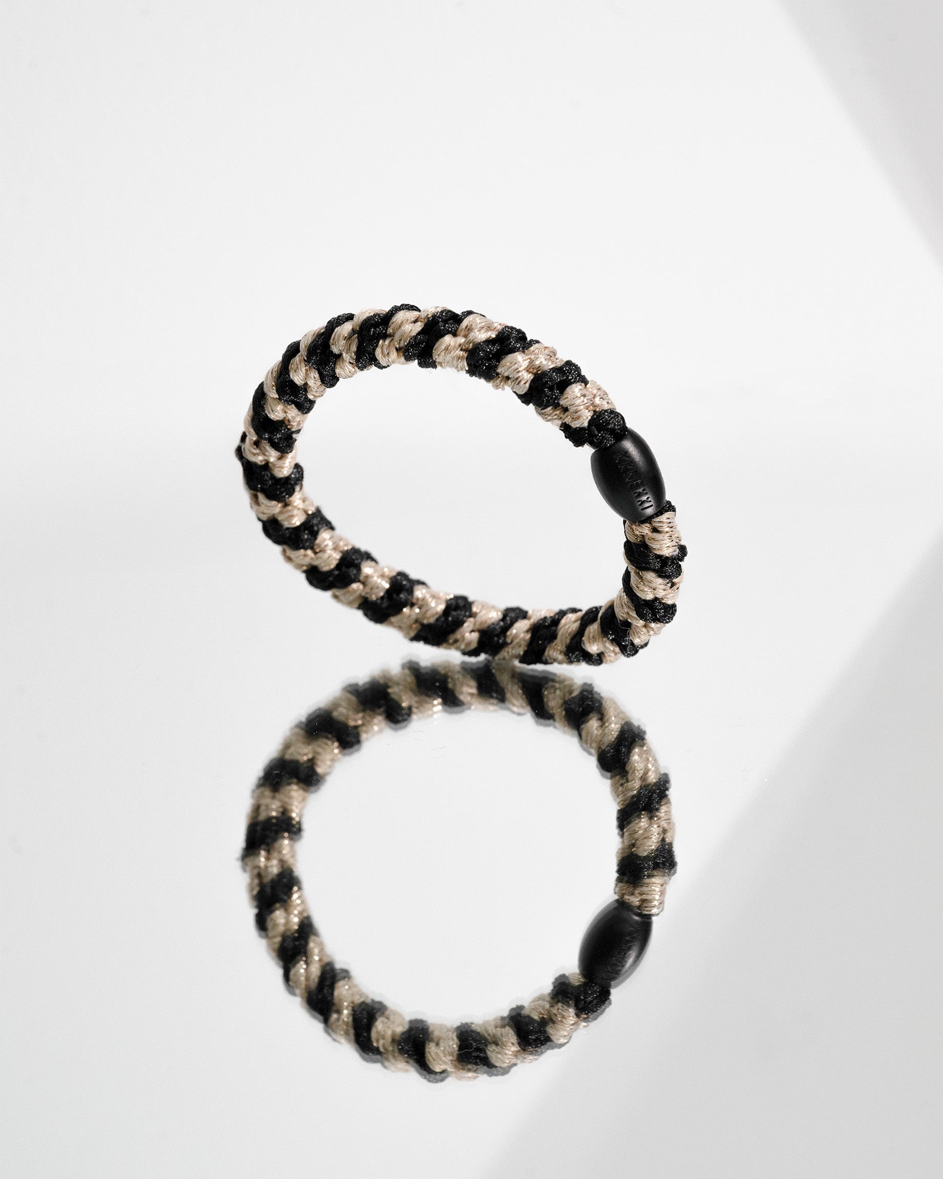 BLACK-BEIGE GLITTER STRIPE
