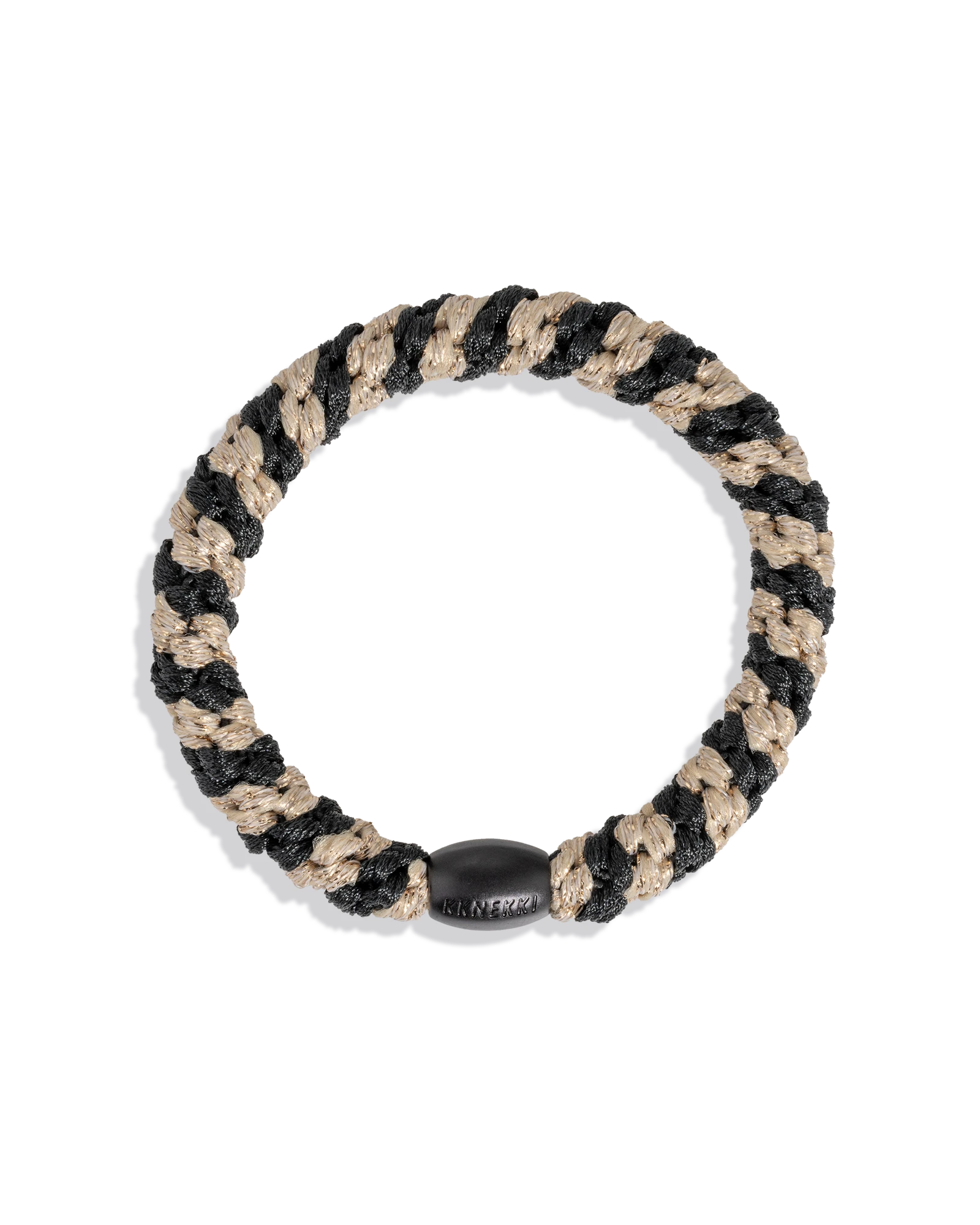 BLACK-BEIGE GLITTER STRIPE