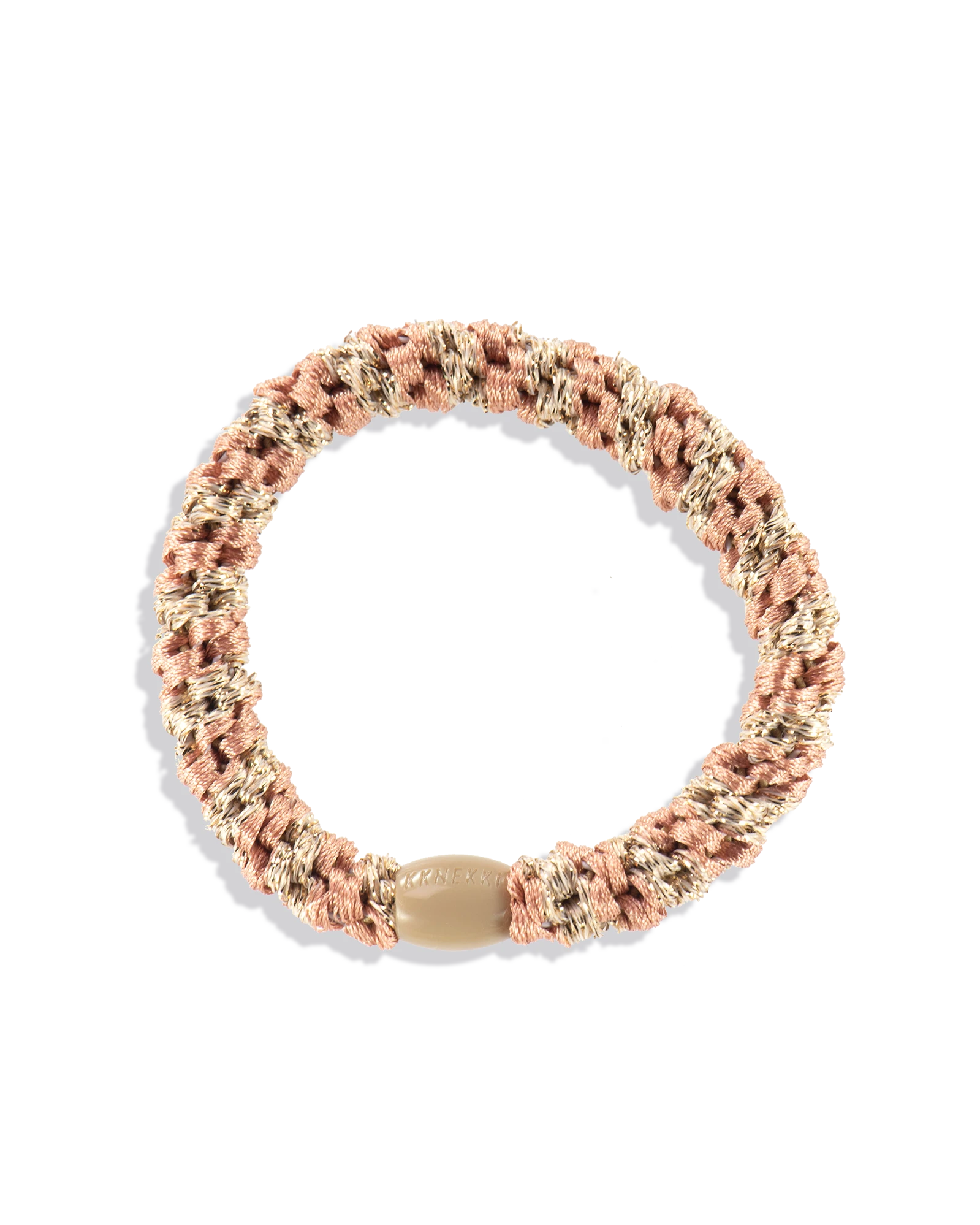 PEACH CORAL-BEIGE GLITTER STRIPE