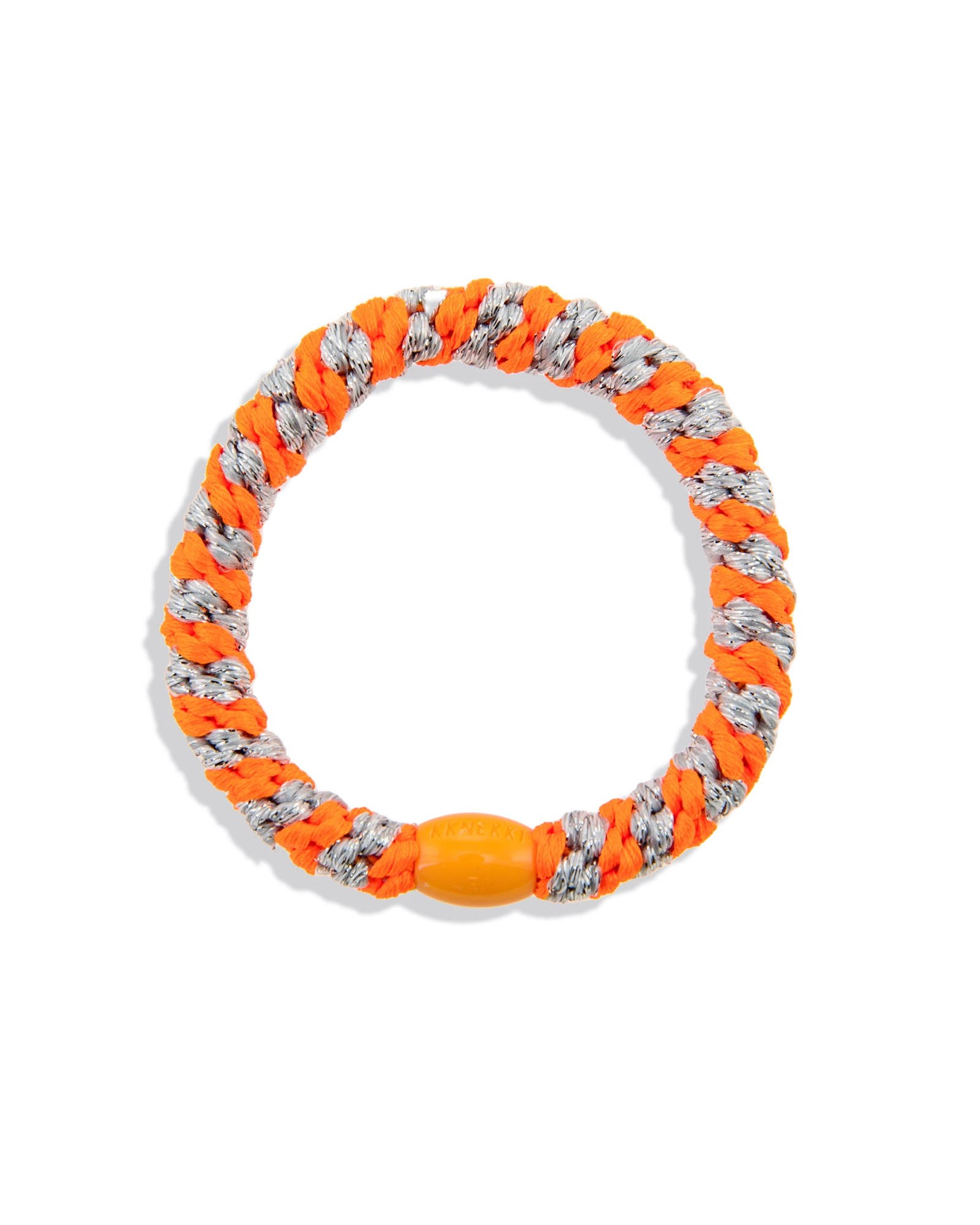 NEON ORANGE SILVER GLITTER STRIPE