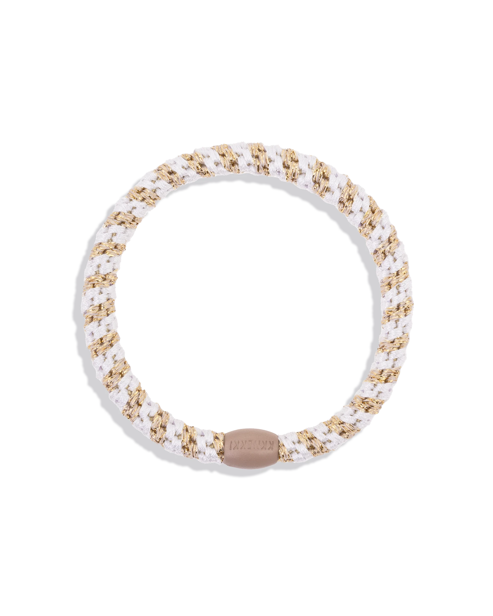 SLIM WHITE-BEIGE GLITTER STRIPE