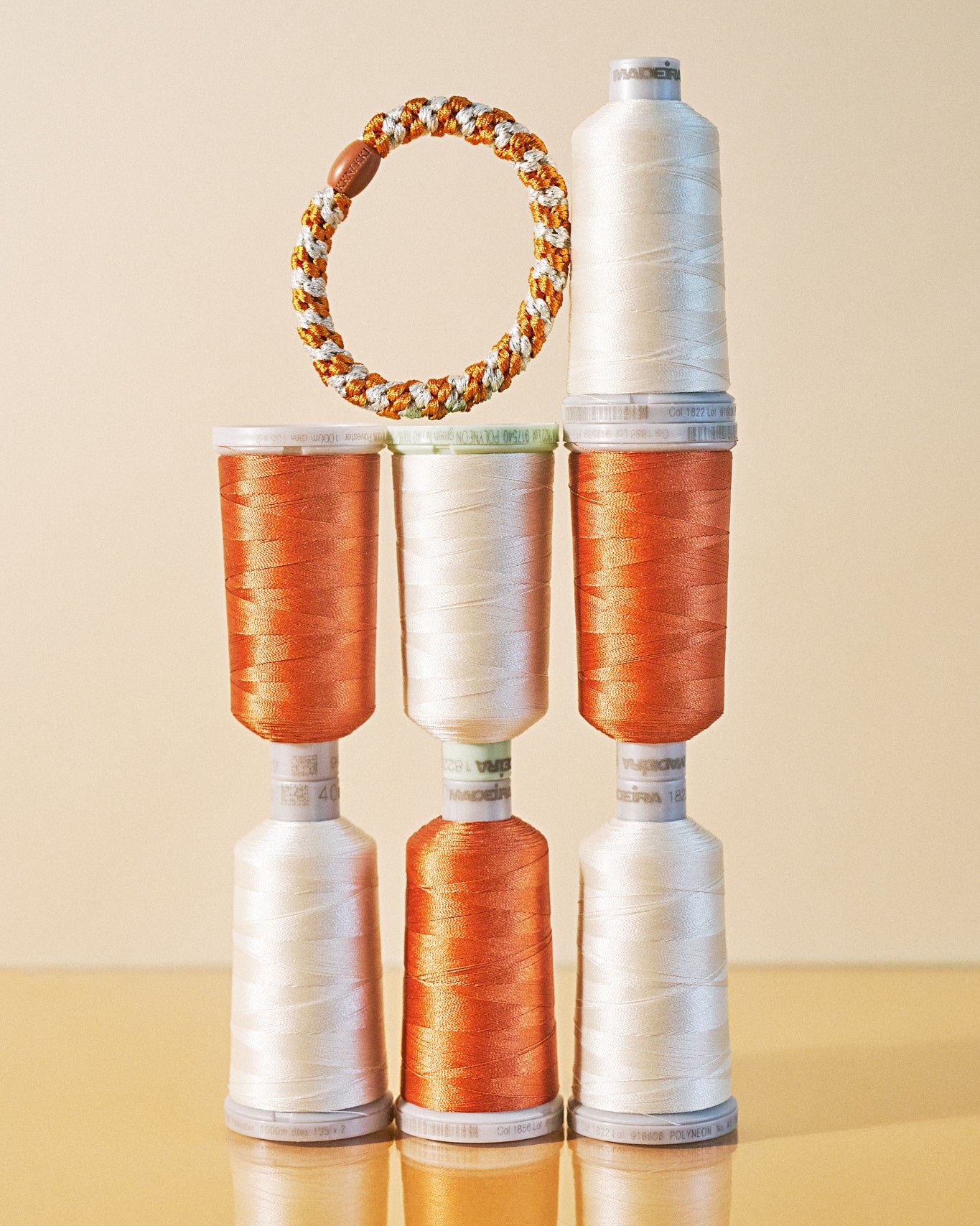 BURNED TERRACOTTA IVORY GLITTER STRIPE
