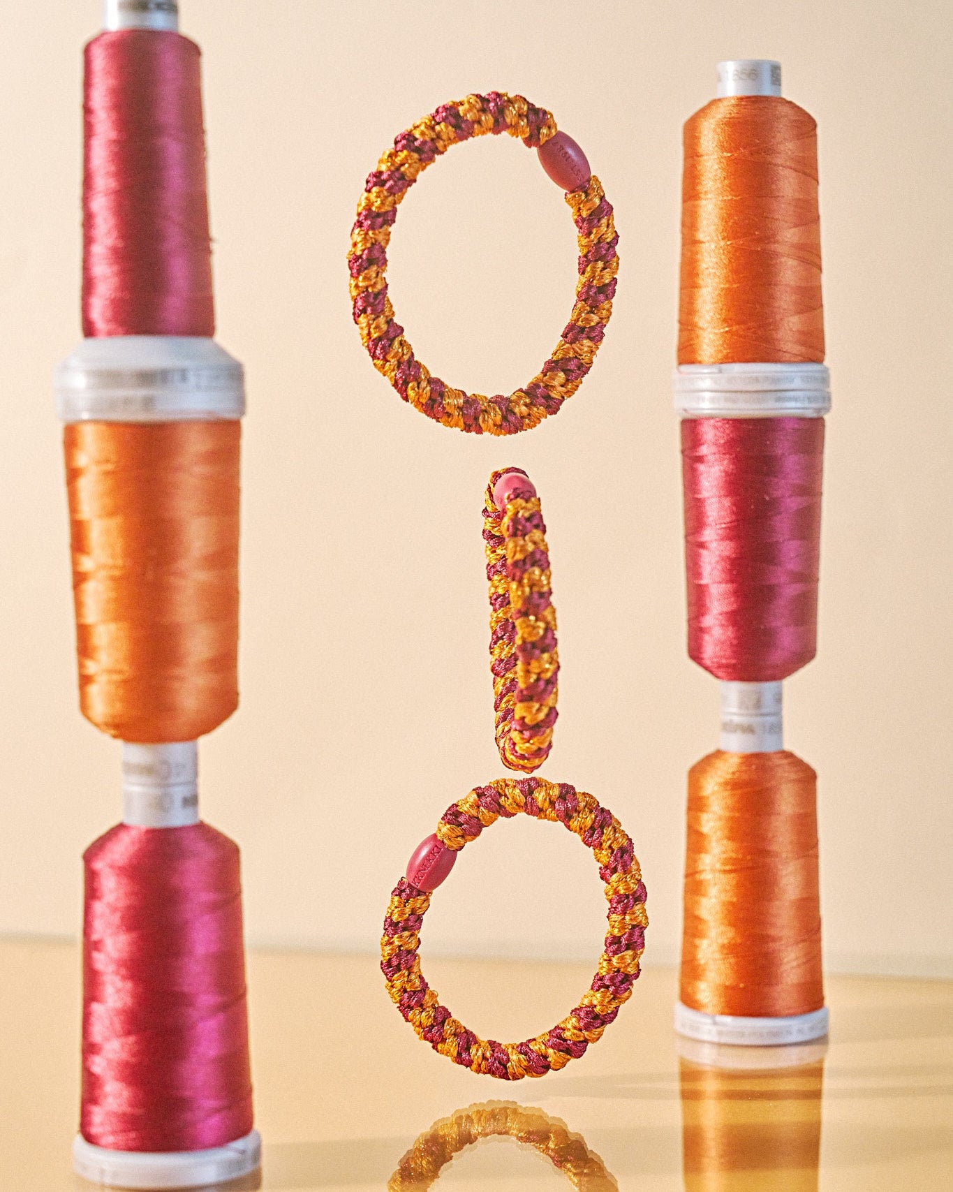BORDEAUX ORANGE GLITTER STRIPE